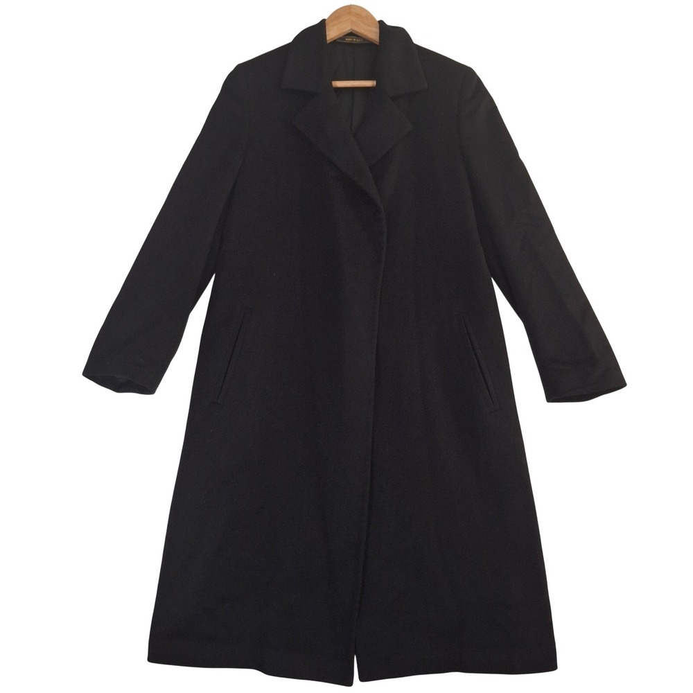Colombo Borgosesia 100% Pure Cashmere Coat Black Italy Womens 40 Moda Mario